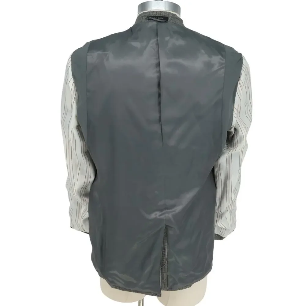 Lauren Ralph Lauren Sport Coat Mens 44R Gray Micro Check Jacket Lined Career